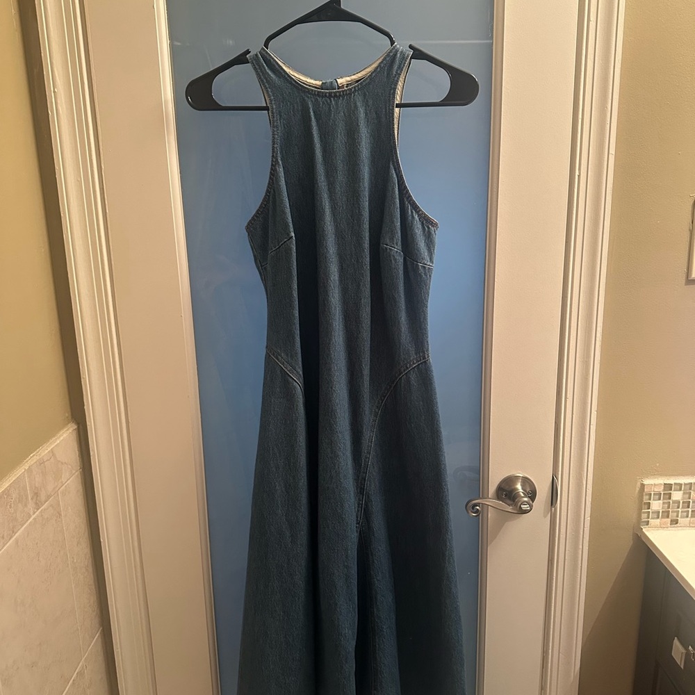 Elegant Blue Denim Maxi Dress